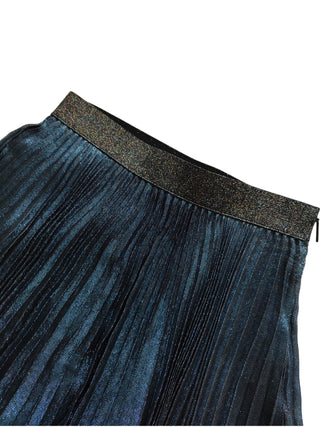 Blue Shimmering Pleated Skirt