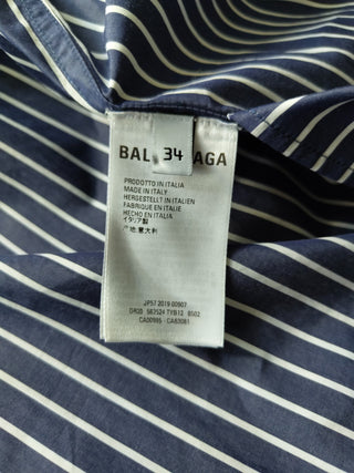 Blue And White Striped Shirt Dress With 2 Side Pockets