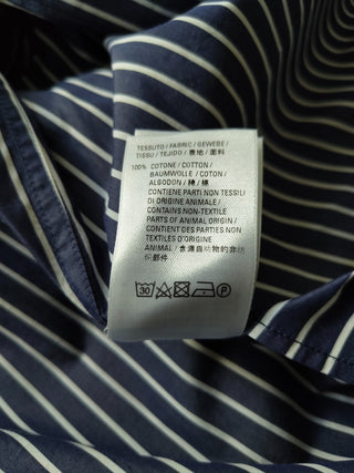 Blue And White Striped Shirt Dress With 2 Side Pockets