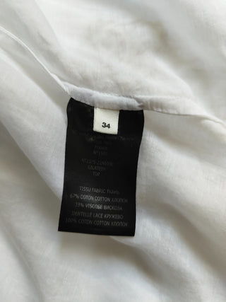 White Cotton Laced Poplin Shirt