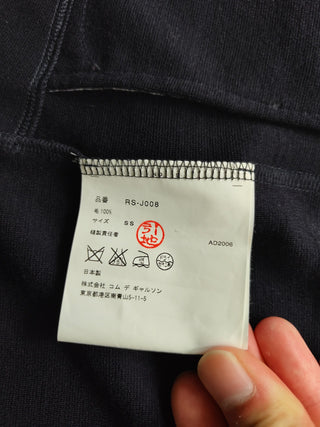 Dark Navy Short Sleeved Asymmetric Wool Short Jacket