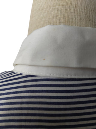 Blue Striped Shirt Dress With Open Back