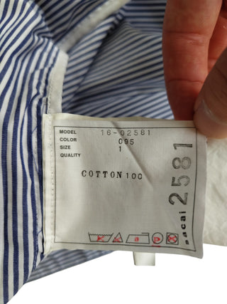 Blue Striped Shirt Dress With Open Back