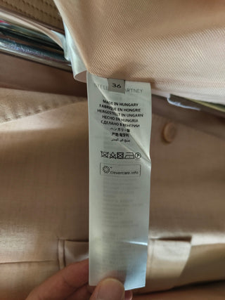 Salmon Pink Viscose And Linen 2 Button Single Breasted Blazer