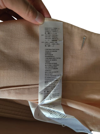 Salmon Pink Viscose And Linen 2 Button Single Breasted Blazer