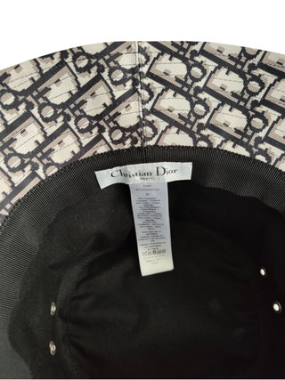 Black And Beige Checkered Bucket Hat With Veil