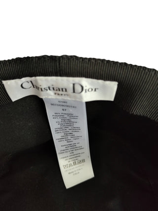 Black And Beige Checkered Bucket Hat With Veil