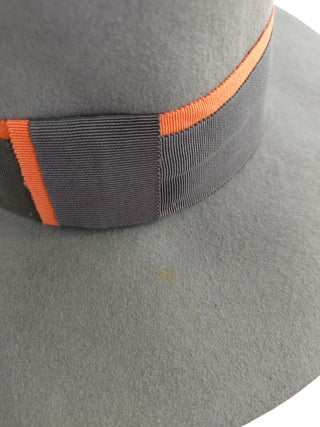 Grey Felt Hat With M Stitching