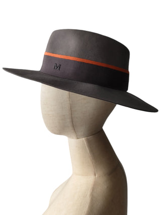 Grey Felt Hat With M Stitching