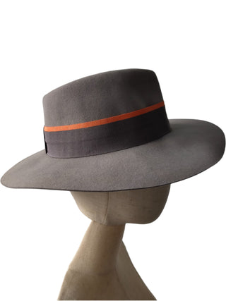 Grey Felt Hat With M Stitching