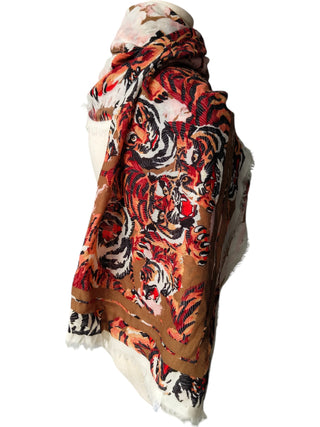 Tiger Print Wool Scarf