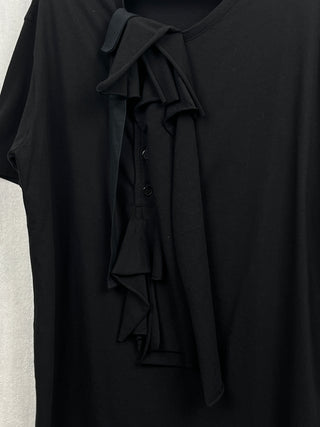 Ruffle Detail Button T-Shirt
