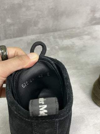 Black Suede Tie Up Boots