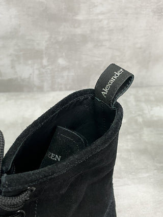 Black Suede Tie Up Boots