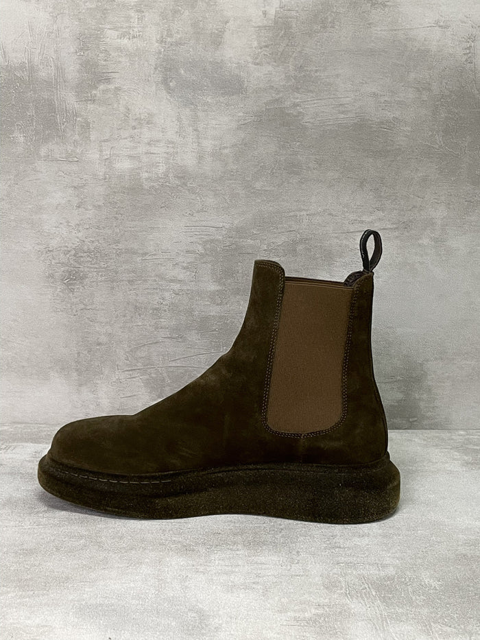Brown Suede Hybrid Chelsea Boots