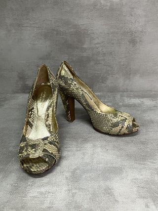 Golden 100mm Peep Toes Pumps