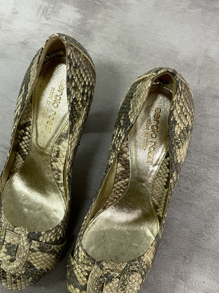 Golden 100mm Peep Toes Pumps