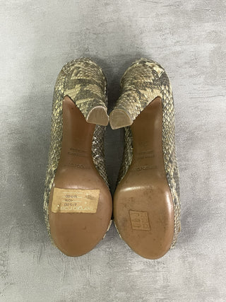 Golden 100mm Peep Toes Pumps