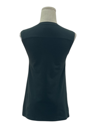 Olive Green Sleeveless Top With Embellishment In The Front