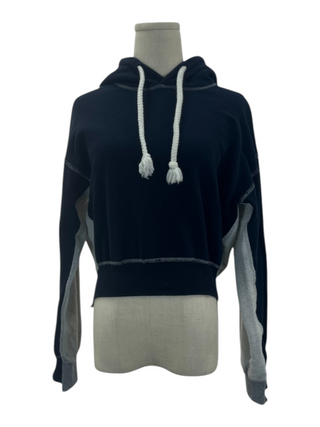 JW Anderson Navy And Beige Cotton Back Hoodie, front