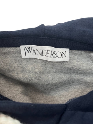 Navy And Beige Cotton Back Hoodie