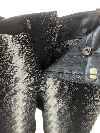 Gucci By Tom Ford Black And Silver Tight Pants With Zipper Ends