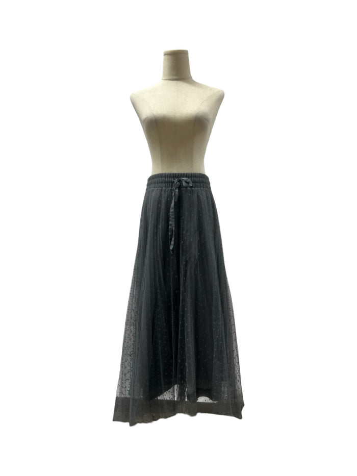 Grey Polka Dot Tulle Skirt