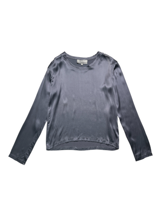 Silver Blue Round Neck Top