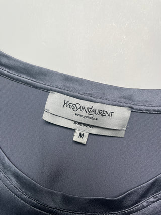 Silver Blue Round Neck Top