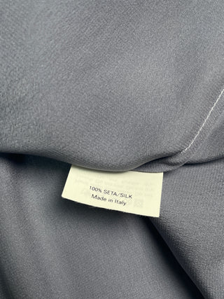 Silver Blue Round Neck Top