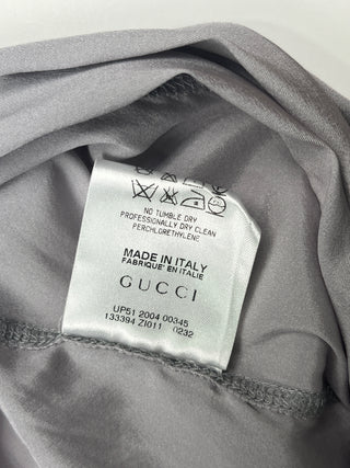 Silver Grey Long Sleeve With Ruffle Neck Top