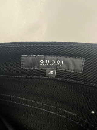 Black Jeans With Silver Gucci Embroidery