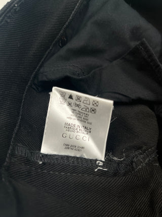 Black Jeans With Silver Gucci Embroidery
