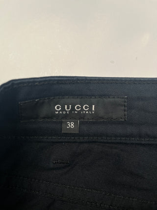 Black Pants With 2 Golden Horsebits And GG Button