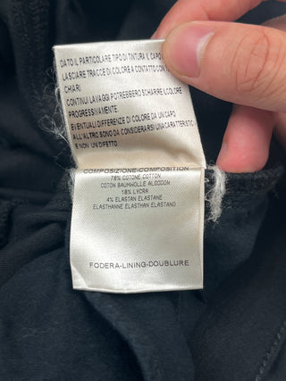 Black Cotton Slim Fit Pants With Glossy Brand Tab