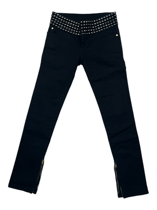 Black Jeans With Studded Waistband