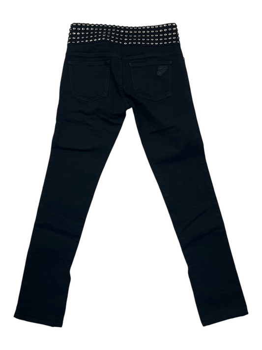Black Jeans With Studded Waistband