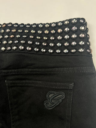 Black Jeans With Studded Waistband