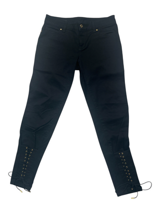 Black Jeans With Lacing At The Bottom