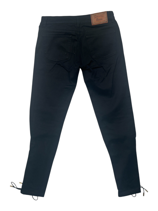 Black Jeans With Lacing At The Bottom