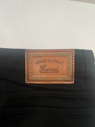 Black Jeans With Lacing At The Bottom