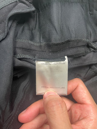 Black Cotton Pants With Brass Buckles