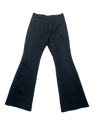 Black Animal Print Bell Bottom Pants