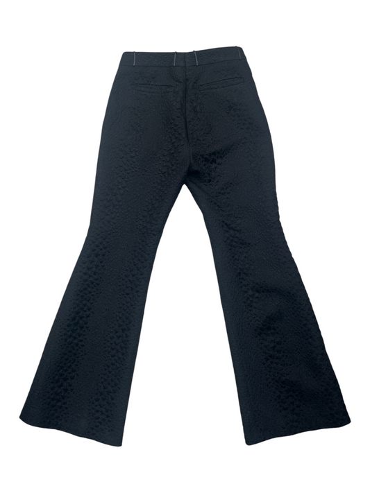 Black Animal Print Bell Bottom Pants