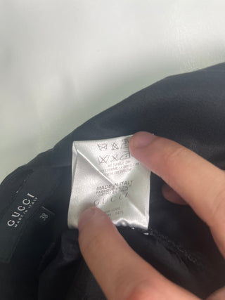 Black Tuxedo Pants With Side Ribbon With Diamante Decors