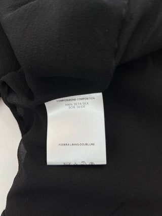 Black Blouse with Ruffles Closure and Sleeves