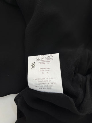 Black Blouse with Ruffles Closure and Sleeves
