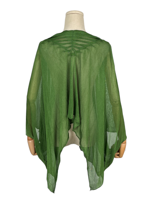 Green Kaftan Pleated Cape