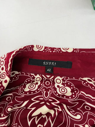 Burgundy Paisley Print Bell Sleeve Blouse