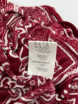 Burgundy Paisley Print Bell Sleeve Blouse